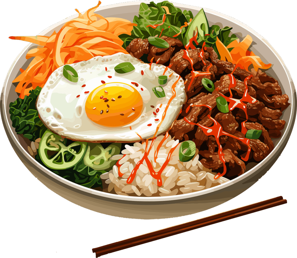 ai generated, vegetables, bibimbap, kimchi, kochujang, spicy, dish, food, dinner, lunch, restaurant, cooking, nutrition, diet, fresh, korean