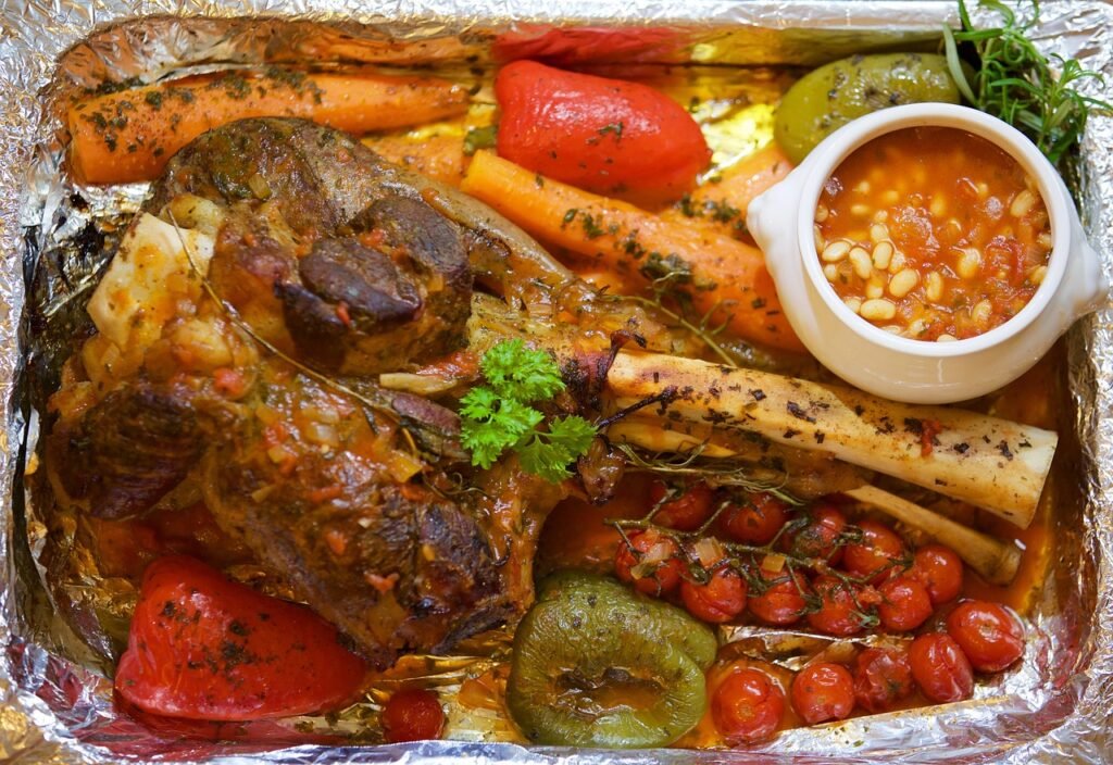 tjena-kitchen, roast leg of veal, roasted, vegetables, white kidney bean, christmas dinner, christmas dinner, christmas dinner, christmas dinner, christmas dinner, christmas dinner