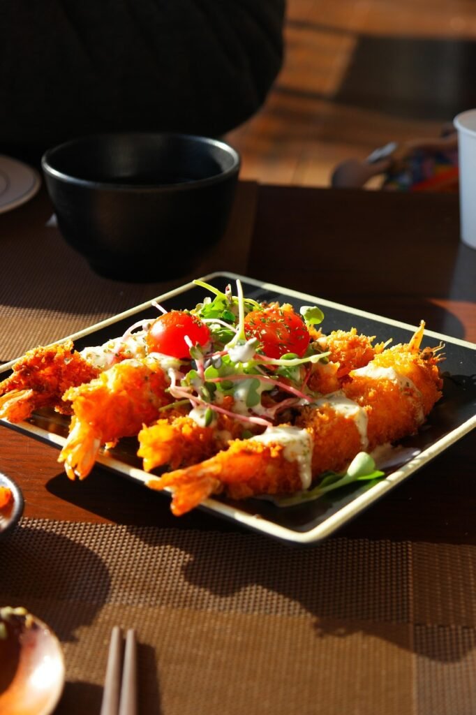 shrimp tempura, shrimp, seafood, fried, dish, food, cooking, dining, south korea, cuisine